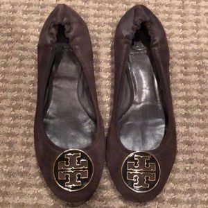 Suade Brown Tory Burch flats